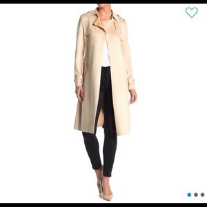 Faux suede Zara trench coat duo